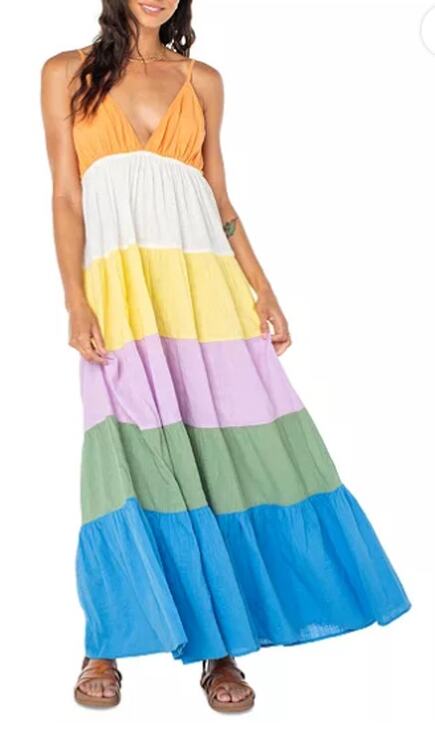 Roxy Dresses & Skirts - Roxy Juniors' Honolulu Glow Tiered Open-Back Maxi Dress XS